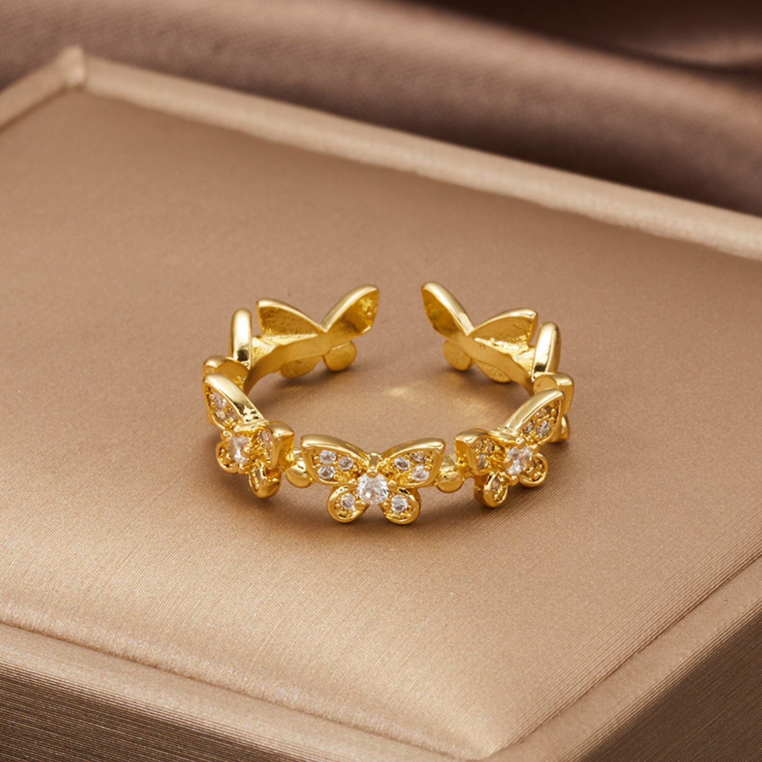 Silber Farbe Tanzen ziehen um Schmetterling Ringe zierlich Insekt Minimalistischen Ringe Für Frauen Französisch Jewlery 2022 Trend Anillos: Stil22
