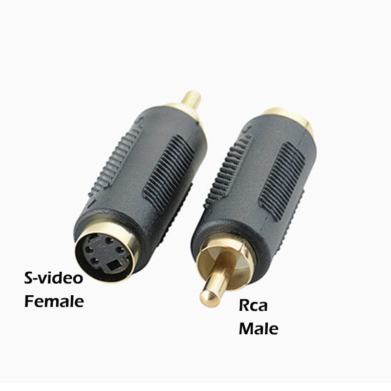 RCA hembra compuesto a 4 pines s-video svideo adaptador macho conector convertidor Terminal de vídeo revolución RCA madre AV: Blanco / <=0,5 m