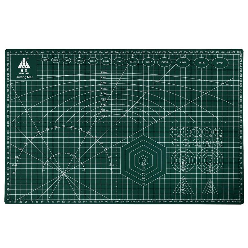 Tapete para tabla de cortar de PVC, herramientas de artesanía de cuero, duraderas, autocurativas, accesorios de costura, almohadilla de grabado de corte de papel artístico, A3, A4, A5: A3 Green