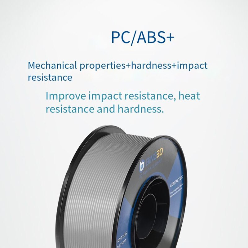 3D Printing Filament PC + ABS 1.75MM 1KG Wear Resistance Hardness Impact Resistance Suitable For Open Printer Heat Resistance