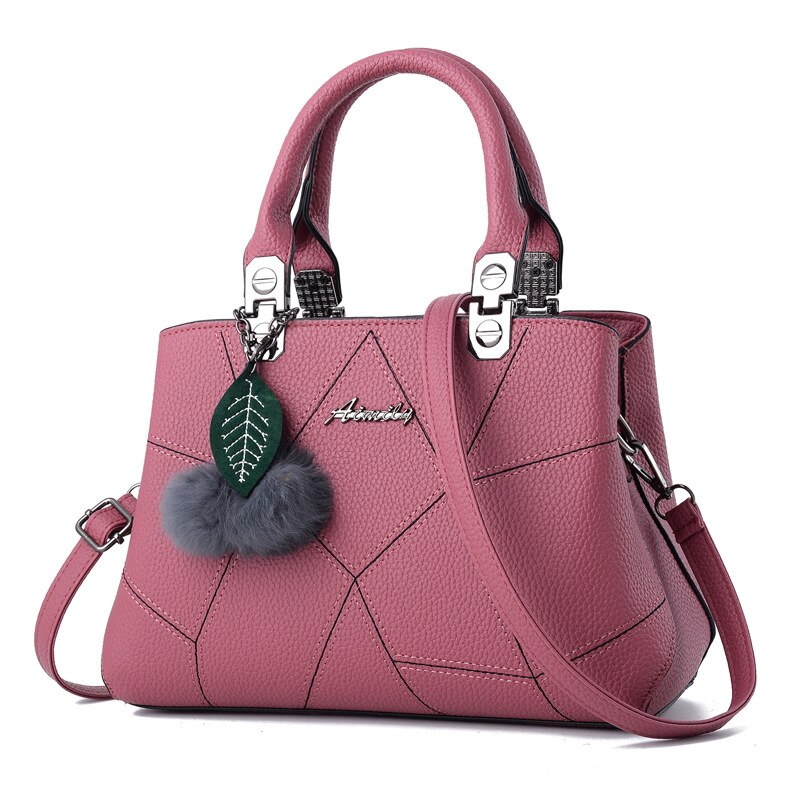 Mode Vrouwen Schoudertassen Pu Lederen Lock Flap Handtas Riem Wilde Crack Afdrukken Plaid Lady Mini Messenger Bag: Pink