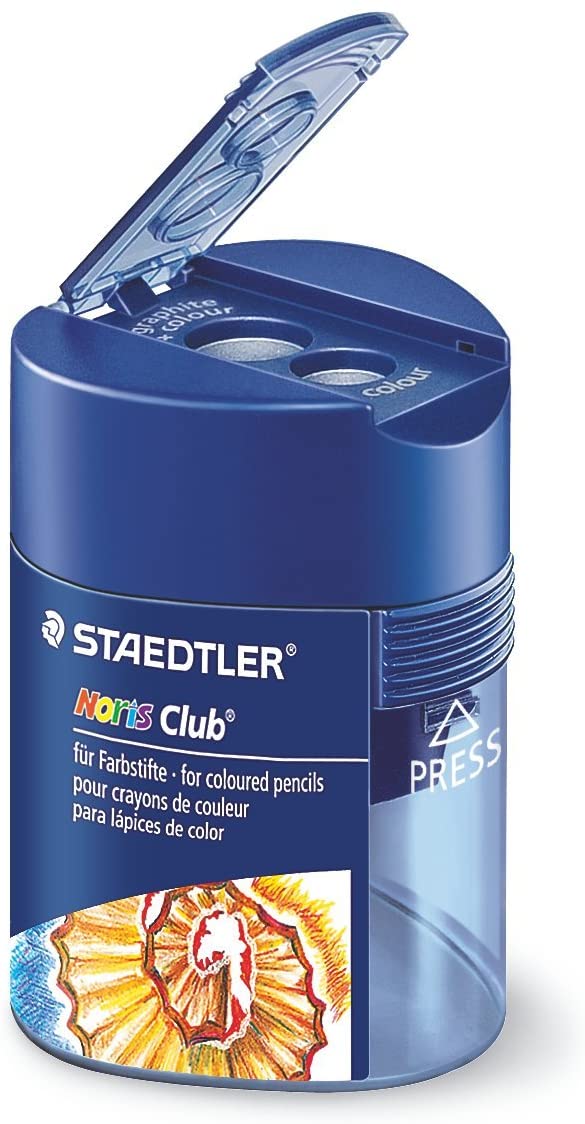 Staedtler 512 128 afilador doble Noris Club triangular, 10 piezas en caja de cartón