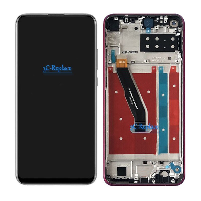 Noir 6.39 pouces pour Hua wei P40 Lite E ART-L29 / Y7p ART-L28 LCD écran tactile numériseur assemblée avec cadre