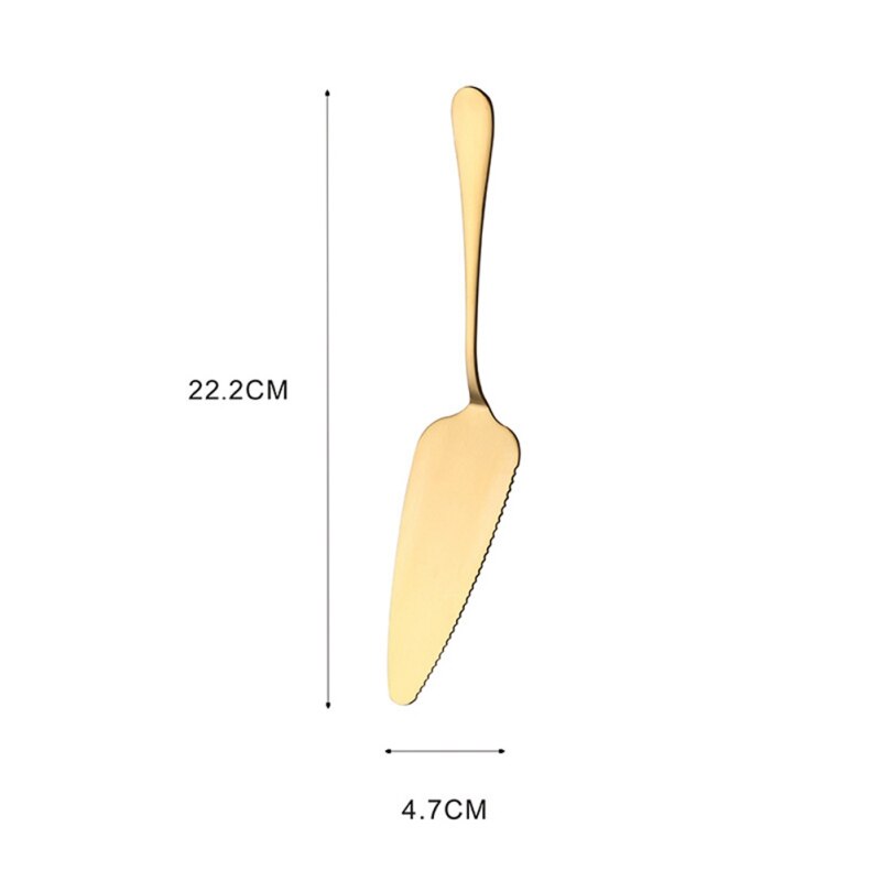 Espátula para masa de Pizza de acero inoxidable, 1 Uds., espátula triangular de queso, espátula dentada dorada para pastel, herramientas para pastel de acero: Oro