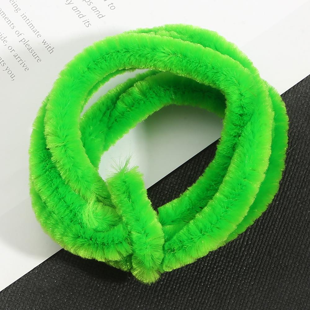 1 meter 10mm chenille stilke piberensere børn plys pædagogisk legetøj farverigt piberenser legetøj håndlavet gør-det-selv forsyninger: Grøn
