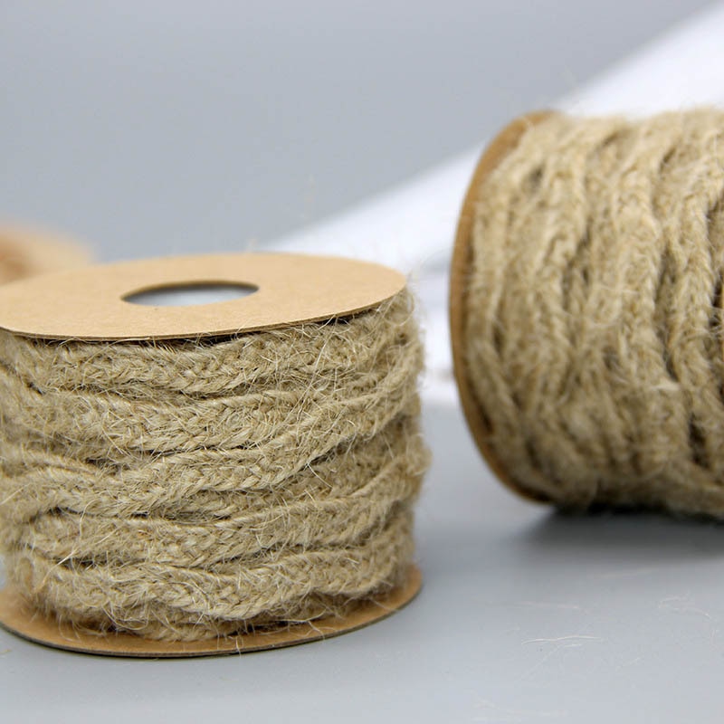 Nici Macrame sznur liny DIY Wykonany ręcznie wielofunkcyjne zawijane sznurki nici 5M rustykalna juta sznurek tkactwo liny konopne sznurek jutowy