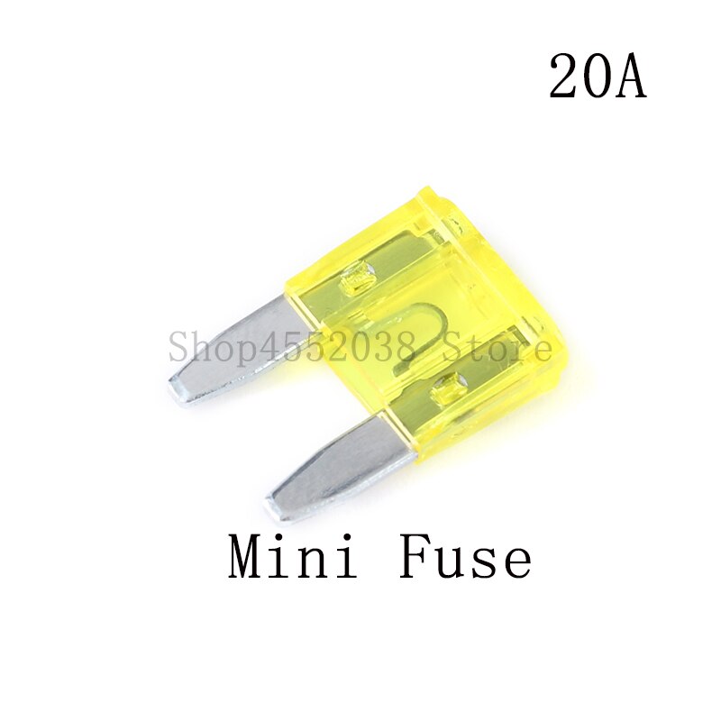 20 stk blandet minibladesikring sinklegering og plastmateriale 5a 7.5a 10a 15a 20a 25a 30a 40a sett til bilbil: 20 stykker 20a
