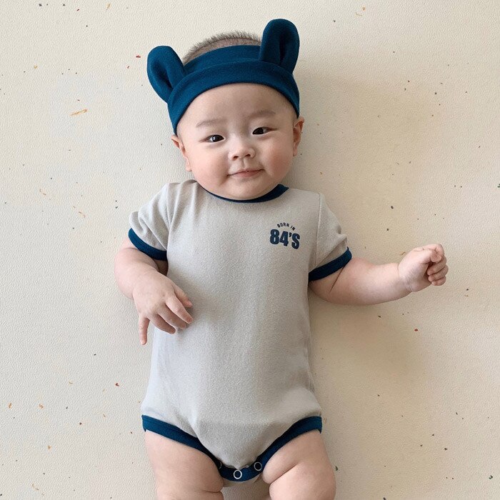 Neugeborenen Bodys Kleinkinder freundlicher Kleidung Nette Kleinkind Baby Mädchen Bodysuit freundlicher Junge Kurzarm Gesamt Bär Ohr Stirnband