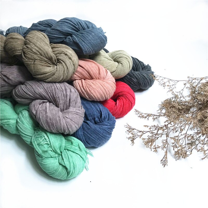 Japanese Style Linen Cotton Tassel Scarf Men Scarf Bufandas Solider Color Spring Autumn Warm Soft Kroean Style Scarves
