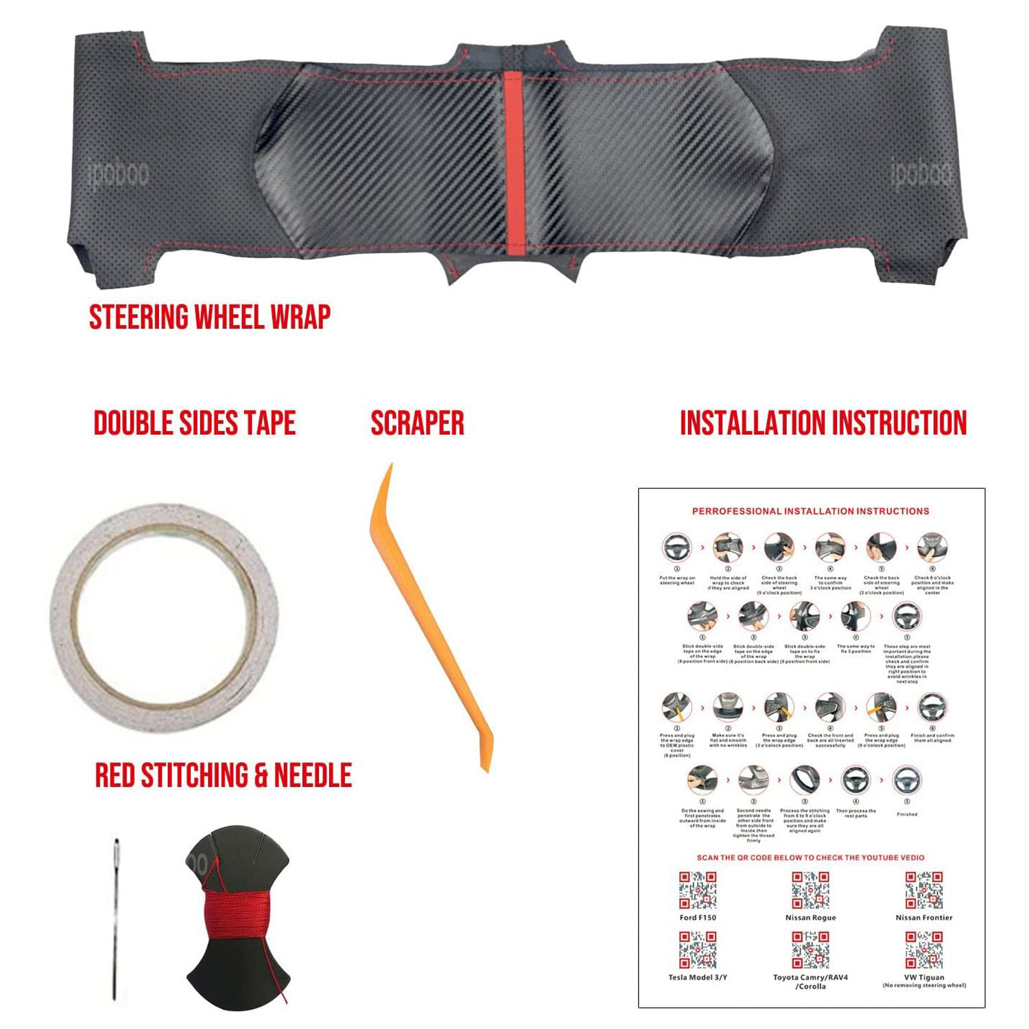 Protector de volante para Tesla Model 3 Highland 2024, cubierta protectora de cuero perforado negro para volante