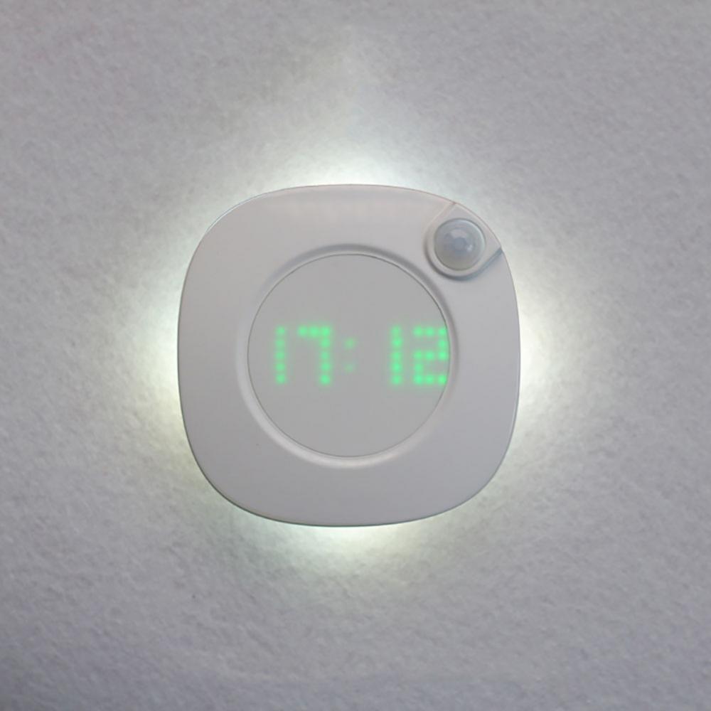 LED Motion Sensor Night Light LED Motion Sensor Night Light Digital Time Display Clock Bedroom Bathroom Lamp