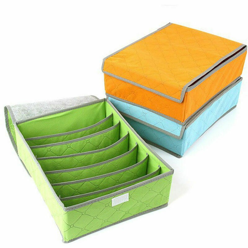 Casier pliable de rangement pour sous-vêtements 7/16/24 cases | Organiseur de stockage pliable pour sous-vêtements chaussettes