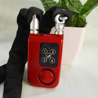 Anti-theft password steel chain alarm lock bicycle electric car shop glass door lock stainless steel anti-shear alarm