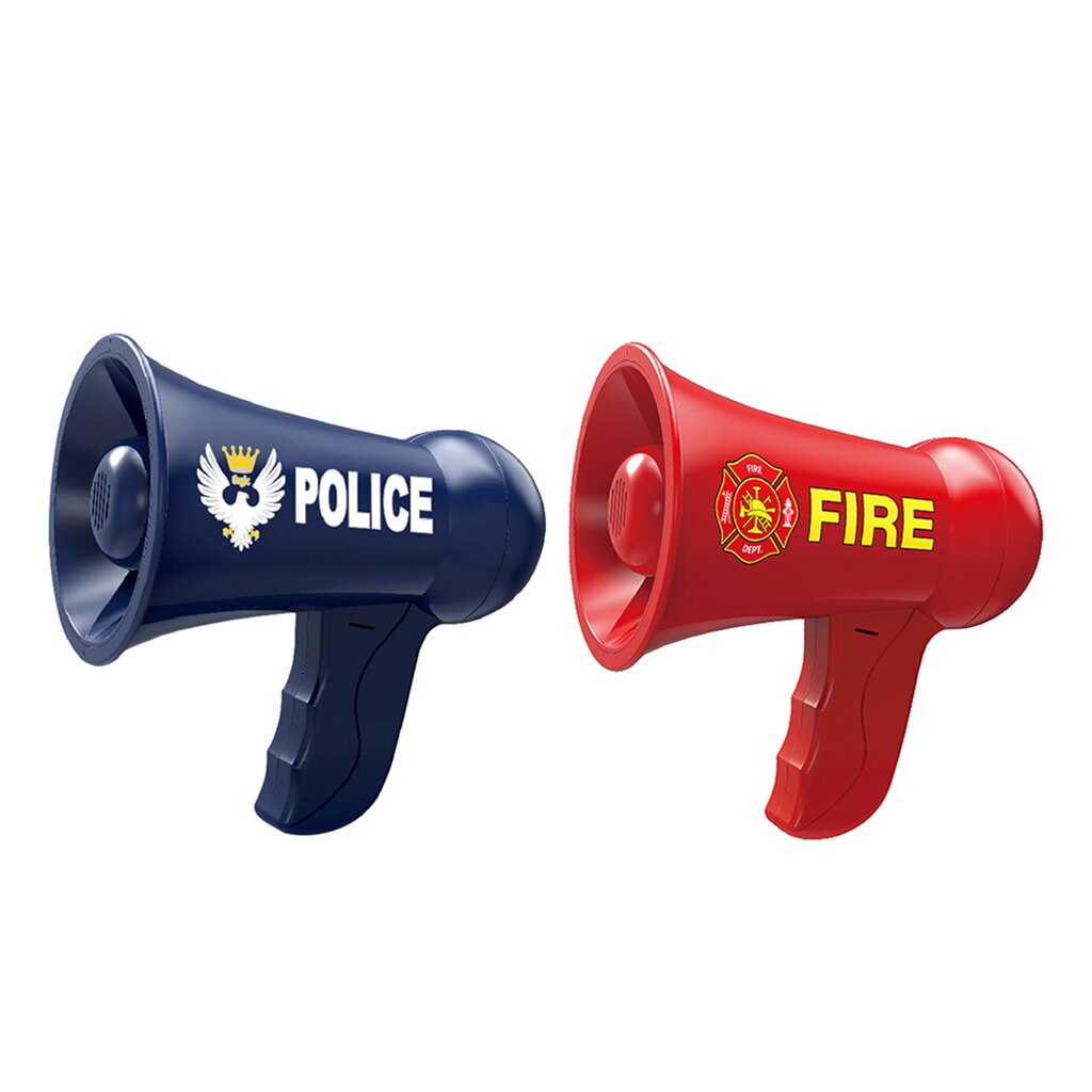Kids Handheld Megaphone Bullhorn w/ Siren Sound & Mic Policeman Pretend Play Toy
