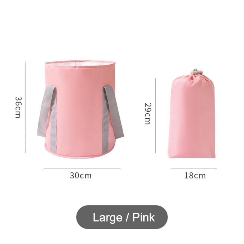 Foldable Foot Soaking Bucket Washing Basin Travel Camping Washbasin Bucket Portable Folding Laundry Tub Foot Bath Bucket: Large pink