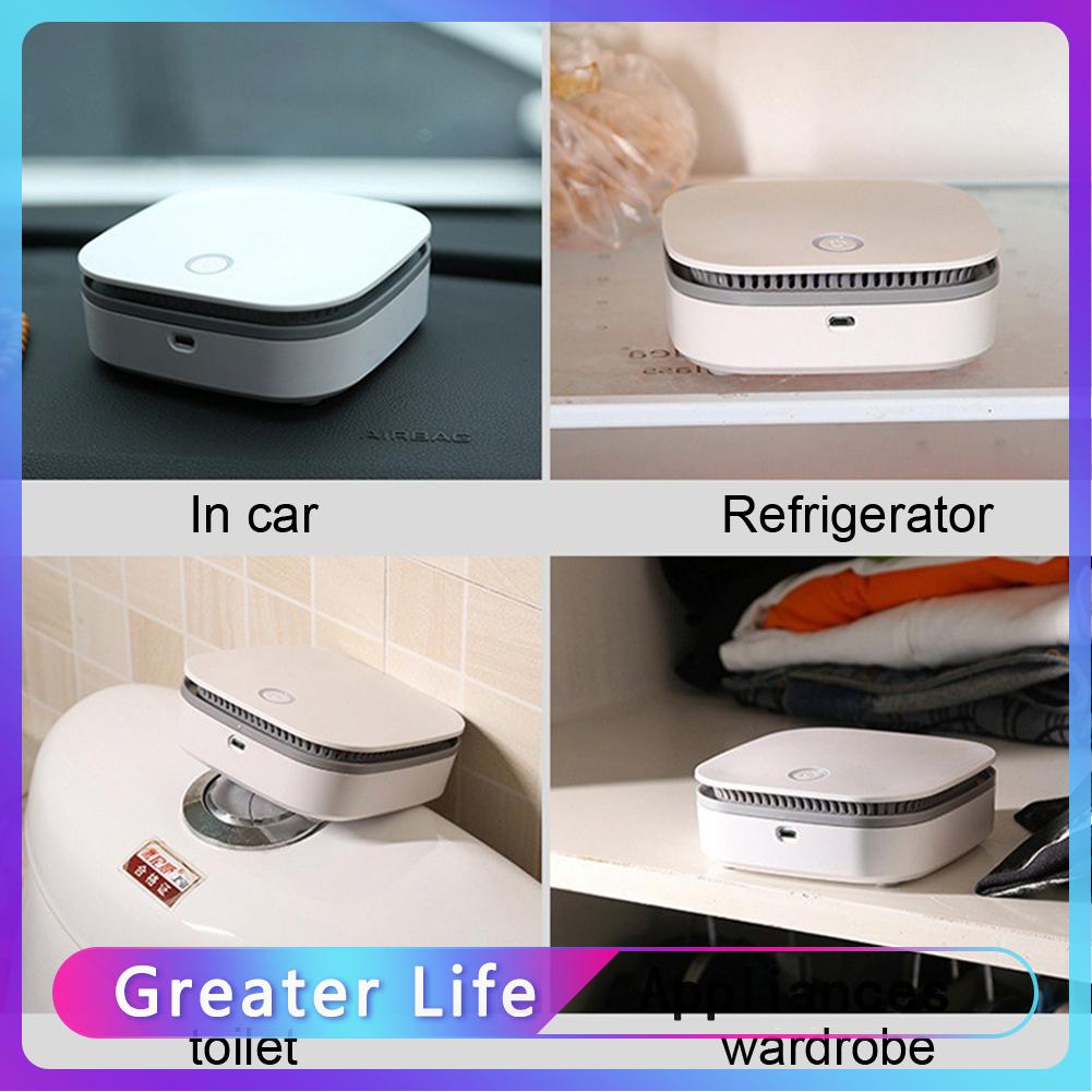 Mini Air Purifier Smart Fridge Freshen Air Cleaner Portable Ozone Anion Generator USB Rechargeable Kitchen Auto Home Clear