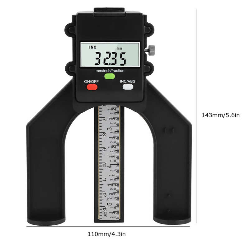 0-80mm Depth Gauge Electronic Digital Depth Gauge DIY Woodworking Ruler Height Gauge for Saw Table