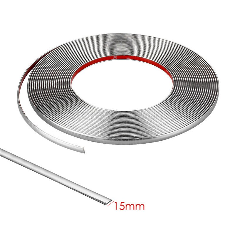 3 M Auto Styling Chrome Decor Strip Moulding Styling Trim Sticker 6 MM 8 MM 10 MM 12 MM 15 MM 18 MM 20 MM 22 MM 25 MM 30 MM Auto-accessoires: 15mmX3m