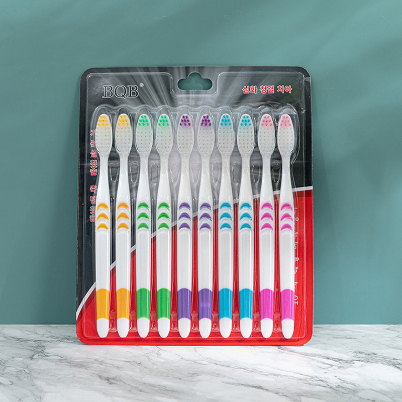 10pcs Toothbrush Adult Bamboo Charcoal Toothbrush Medium Soft Bristle Household Toothbrush Antibacterial for Family Men Women: WHITE