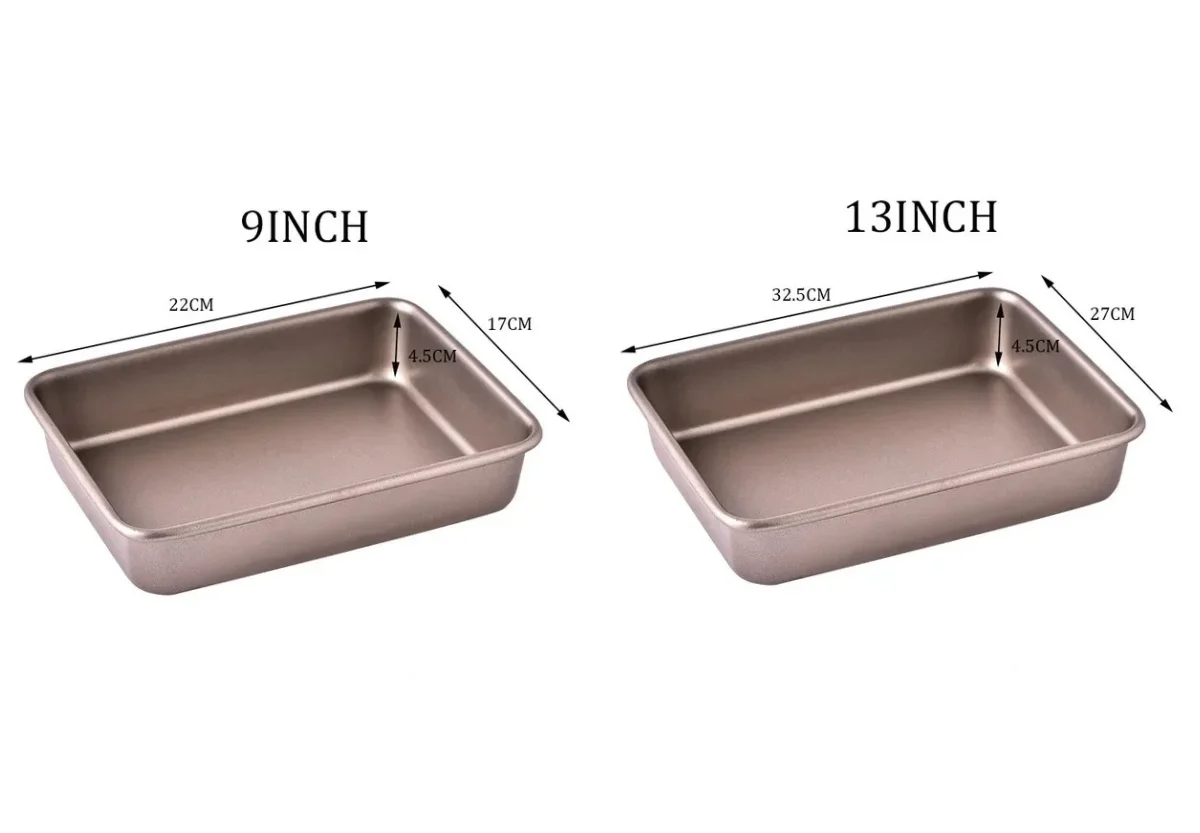 Bandeja para hornear de acero al carbono, horno específico, placa para hornear antiadherente Rectangular, bandeja de fondo plano, bandeja para pasteles al vapor: Azul marino