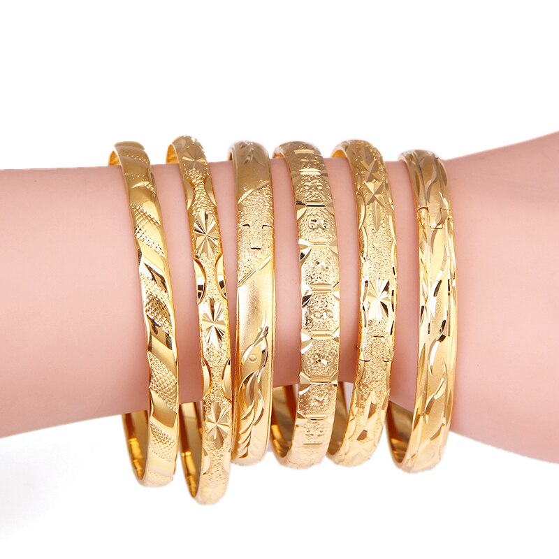 Etíope Dubai Jóias de Ouro Mulheres Pulseiras Pulseiras Bangles Para Etíope África Árabe Bangles Jóias