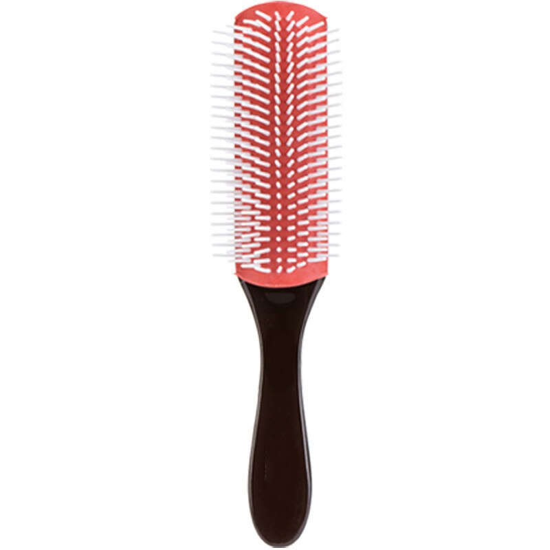 Cepillo de pelo Antiestático de 20,5 cm de longitud, 9 filas, para manualidades, para peluquería, masajeador del cuero cabelludo, peine para el cabello, herramientas de peinado para la salud: Coffe