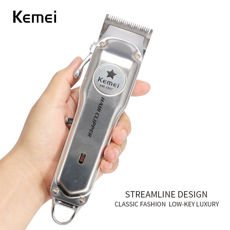Kemei-1996 Barber Shop Rechargeable Hair Clipper All Metal Electric Hair Trimmer Beard Trimmer Haircut Machine 1997