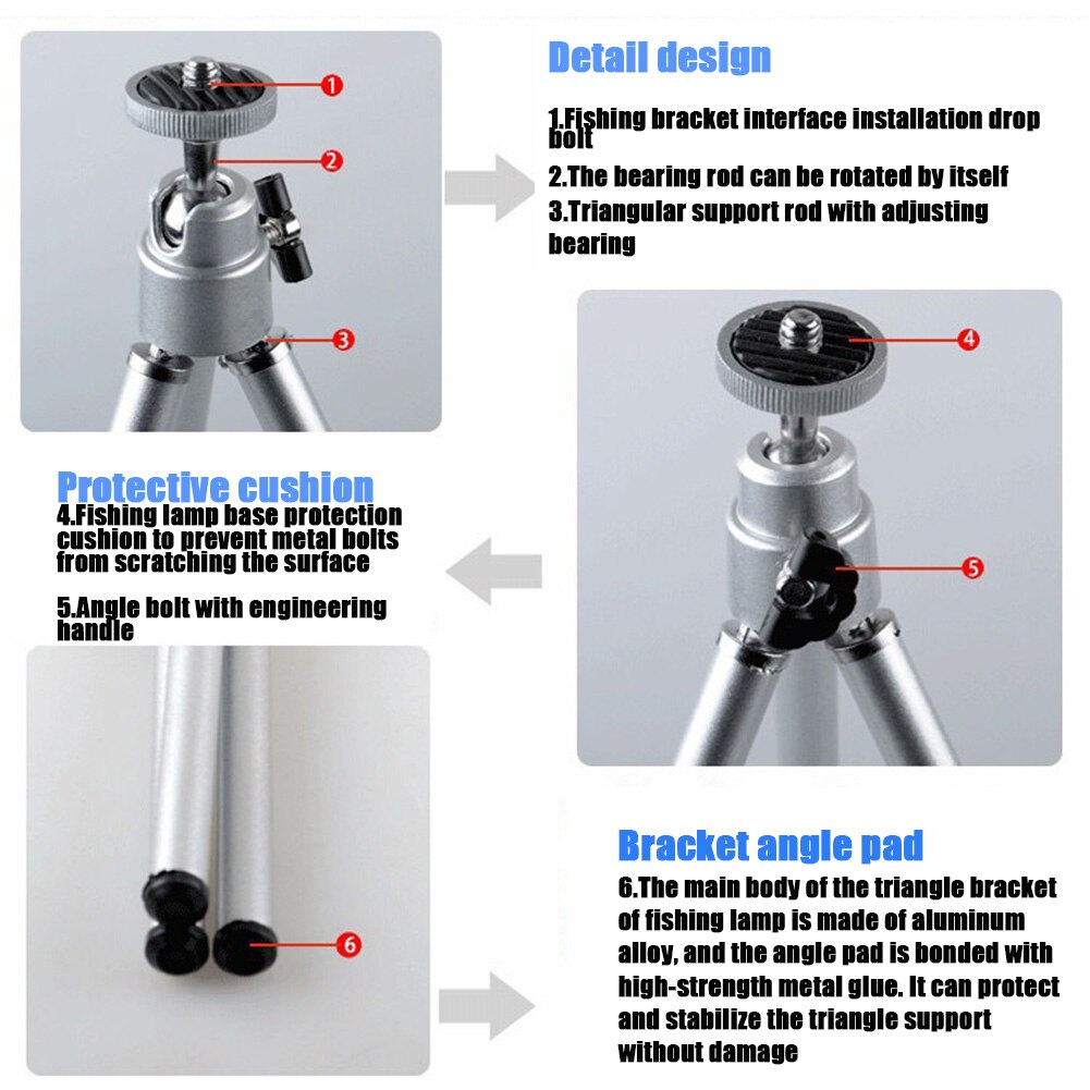 Mini Aluminum Alloy Telescopic Tripod Universal for Mobile Phone Camera Telescope Fishing Light DQ