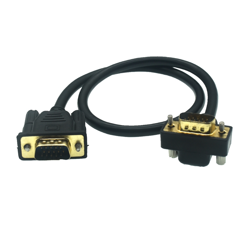 10M 5M 3M 0.5M 90° VGA Monitor Right Up &amp; Down Angle Male To Straight Male Adapter Cable For Projector Computer Monitor HDT