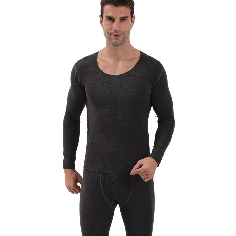 Men Thermal Underwear Sets Warm Long Johns Autumn Winter Thermal Underwear For Men Thick Thermal Clothing Suit Thermal Underwear: Dark Grey / XXXL