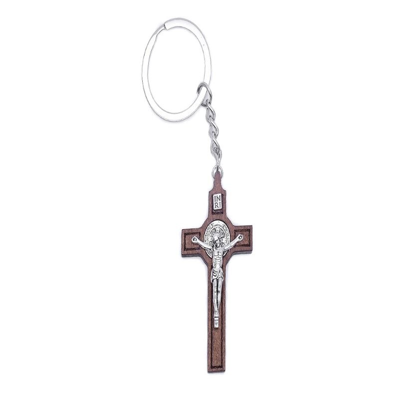 Christian Jesus Cross Sleutelhanger Religieuze Sleutelhanger Sieraden Bag Hanger Auto Souvenirs Voor Vrouwen Mannen QX2E