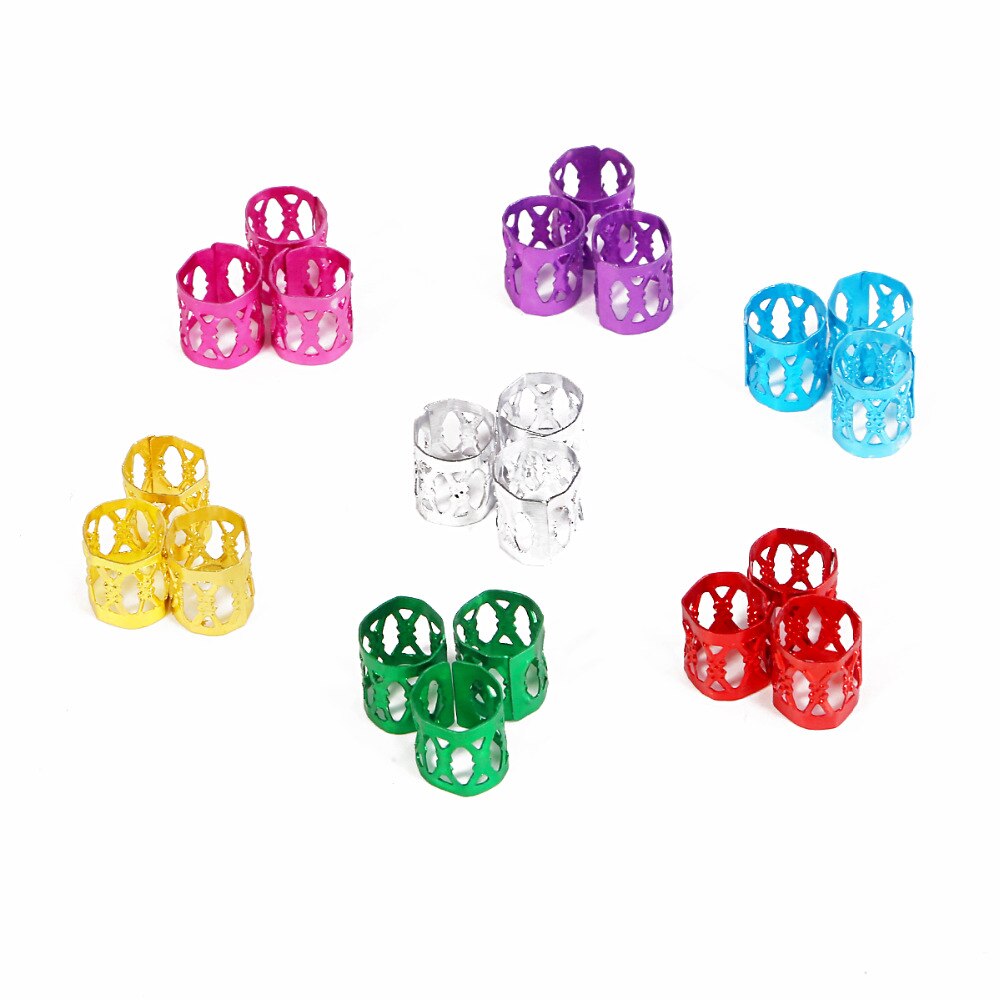 50 stk/pakke 8mm 8 farver blandede perler til tøj dekoration justerbare hår fletringe manchet klips syning håndværk diy rør smykker