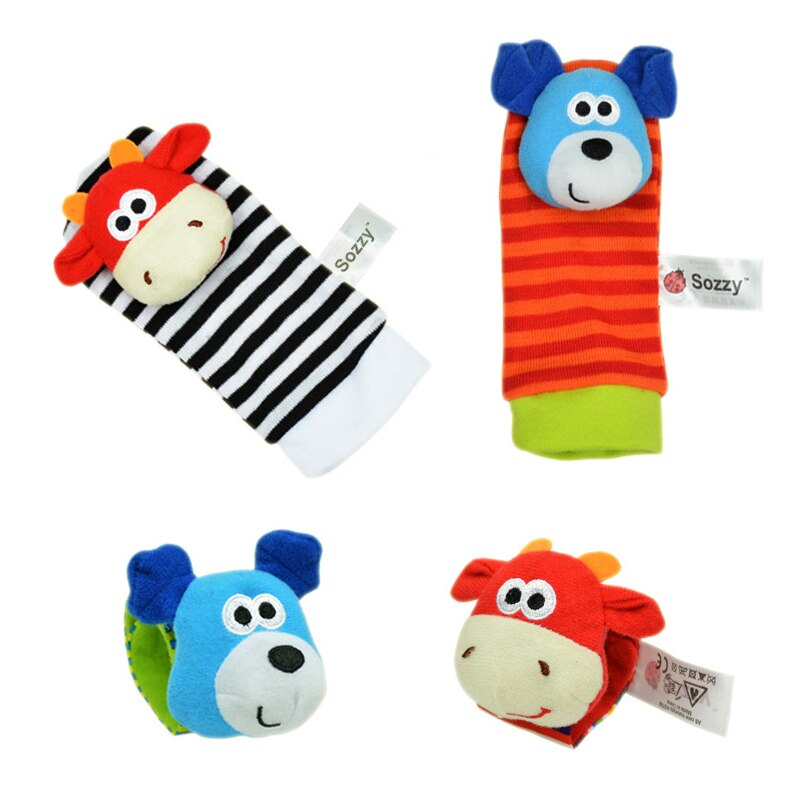1pc baby socken Spielzeug Tier Socken Handgelenk Strap Mit Rassel Baby Fuß Socken Bug Handgelenk Band Baby Spielzeug Baby rasseln