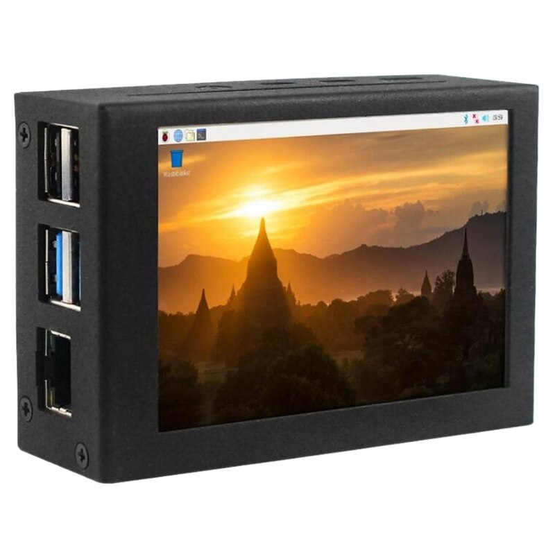 -3.5 Inch LCD Press Screen for Raspberry Pi 4B with Metal Case and Press Pen 480X320 Pixel Monitor for Raspberry Pi 4B