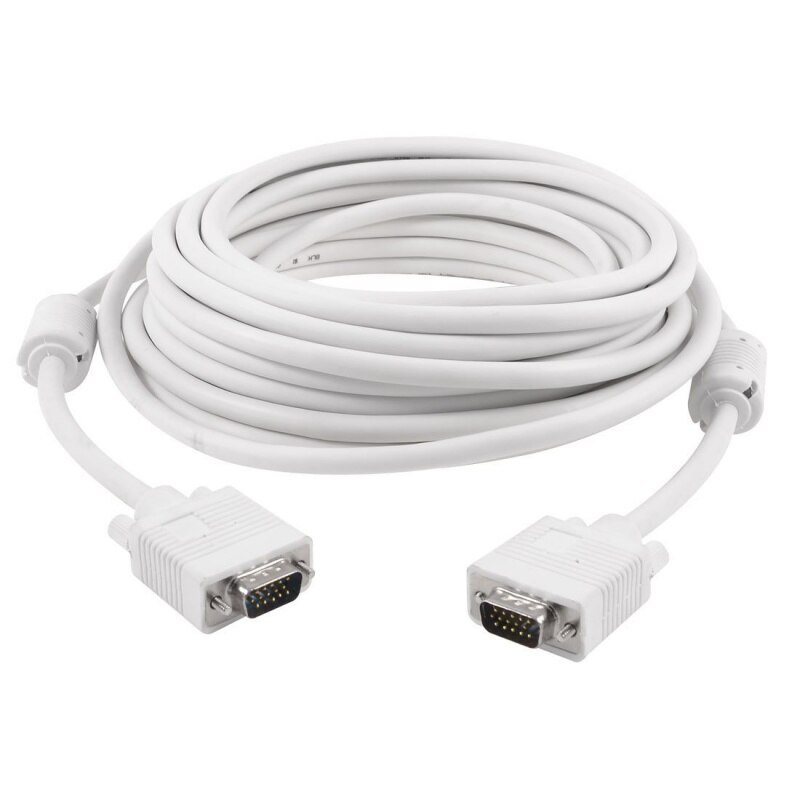 Câble VGA, 10 mètres, 15 broches, mâle blanc
