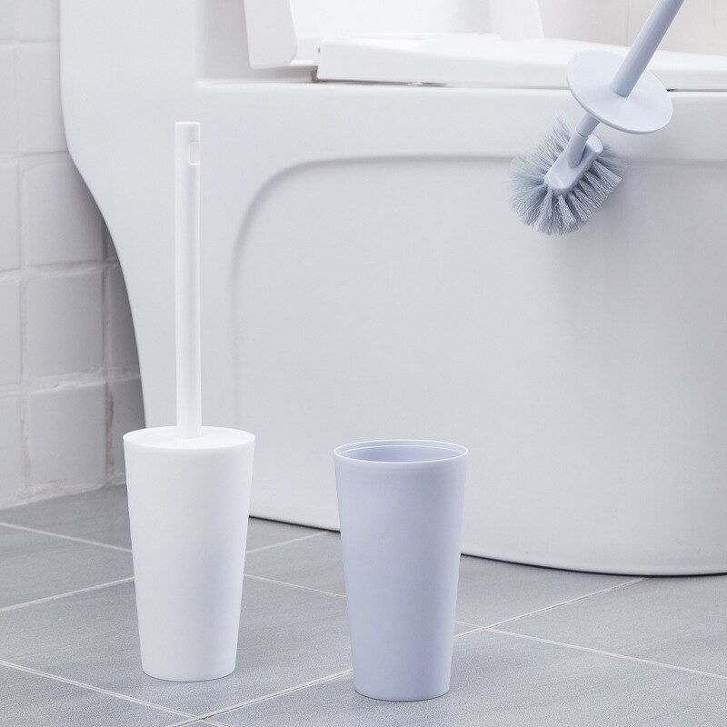 Cepillo de limpieza de inodoro sin ángulo muerto, conjunto de utensilios de baño de nailon a prueba de salpicaduras, negro, 360