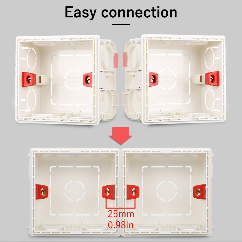 Interne Socket Case Home Office Bedrading Socket Doos Pvc Vlamvertragende Wandmontage Socket Doos Wit Rood Blauw Bedrading Terug doos