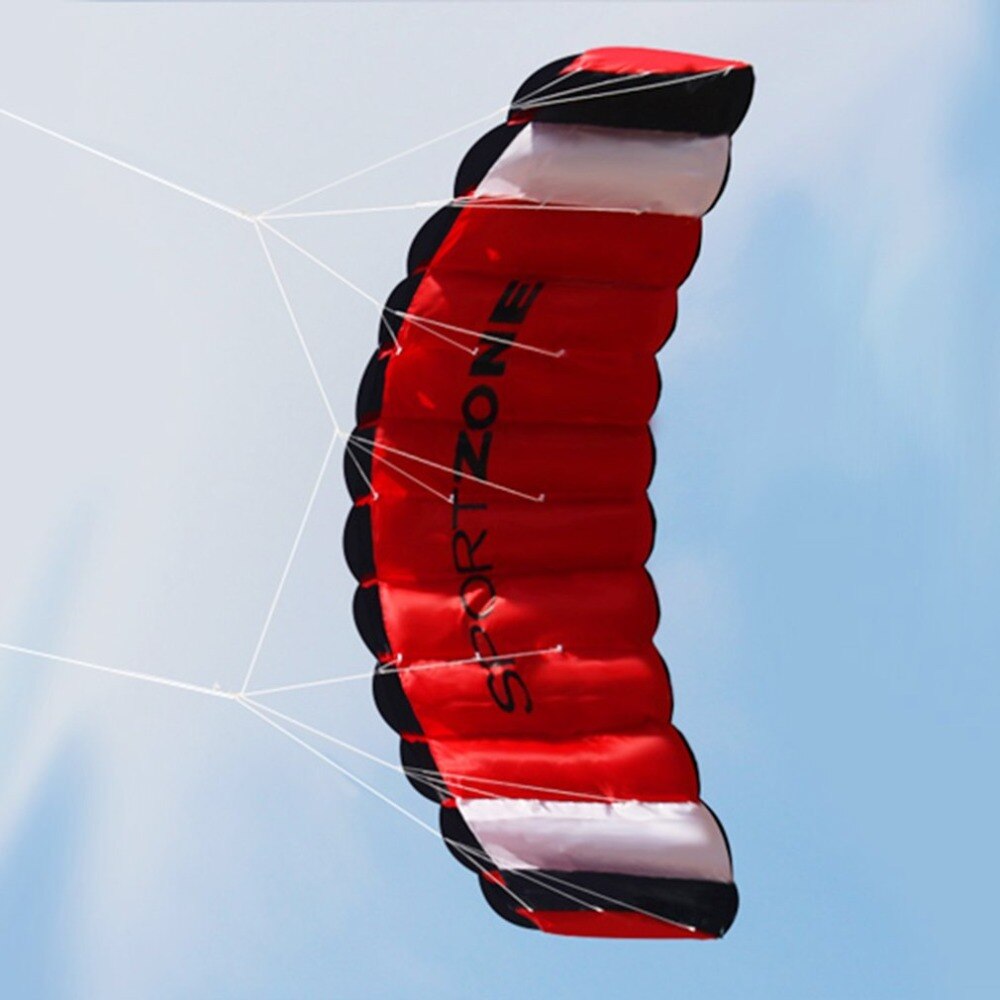 1.8m dual line faldskærm stunt kite udendørs sjov flyve med flyvende værktøj parafoil drage udendørs strand sjov sport god flyvende drage legetøj