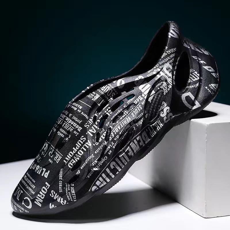 Heren strandsandalen casual schoenen zomer romeinse strandschoenen sportsandalen en slippers voor heren: Zwart / 42