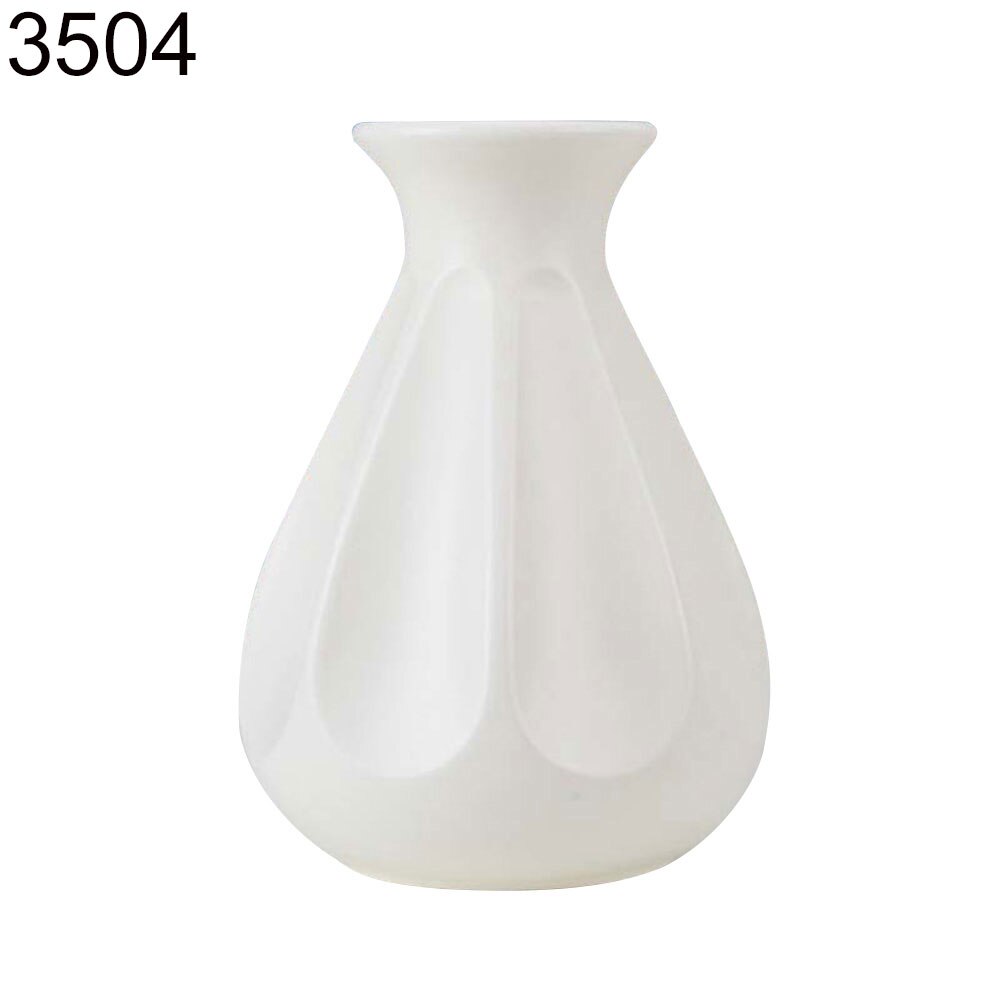 Kunststoff Vase zerschmettern-nachweisen Blumentopf Vase Moderne Studie Flur Hochzeit Dekor Blumentopf Einfache Einzigartige Vase für dekorieren: Milch Weiß 3504
