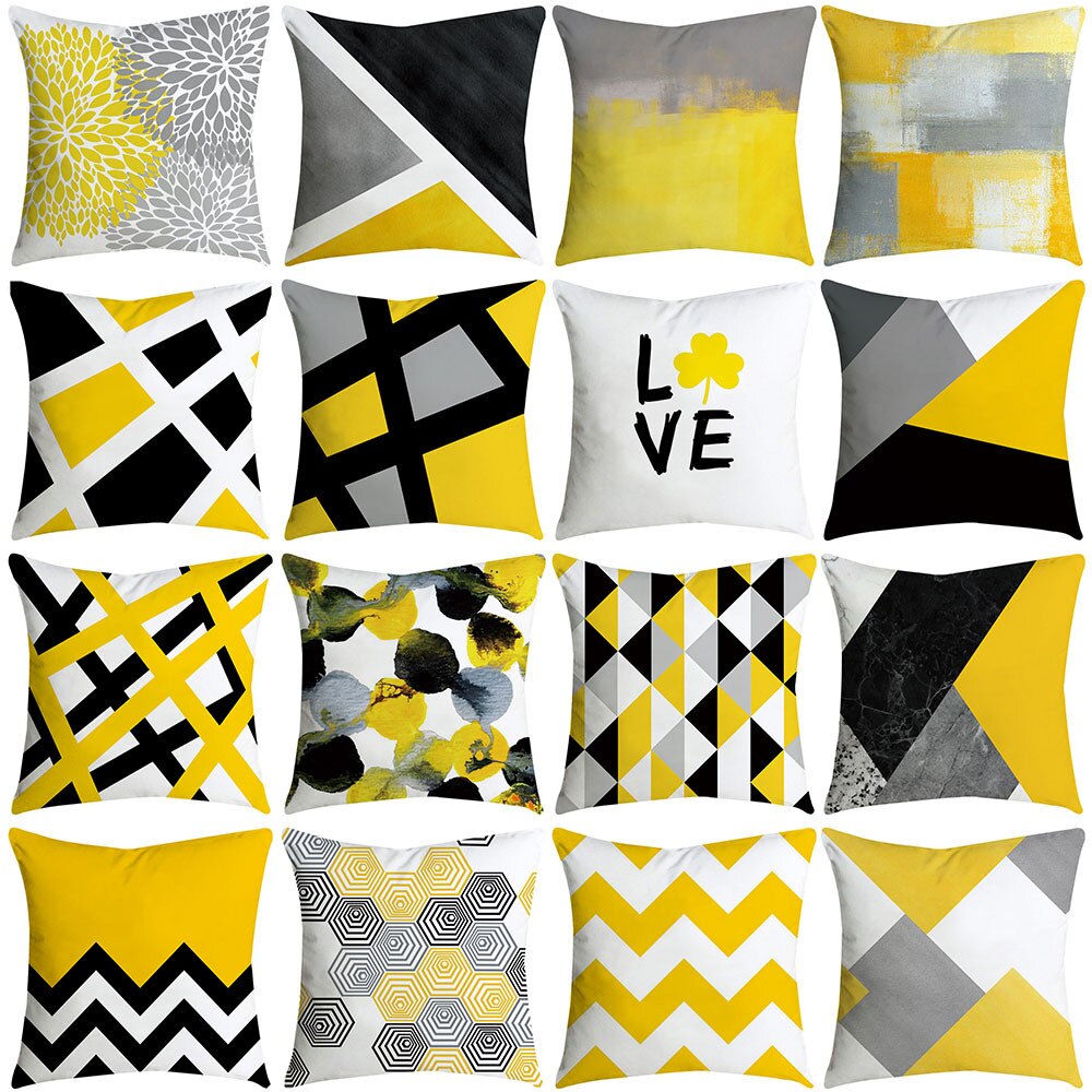 Ananas Blad Geel Sofa Auto Taille Gooi Kussen Case Home Decor cojines decorativos para sofa kussen G516