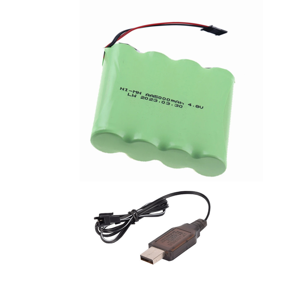 3.6V/4.8V/6V/7.2V/8.4V/9.6V/12v 5000mah NI-MH AA 3000mah Rechargeable Battery Pack For Remote Control Toys Electric Car SM Plug: GRAY