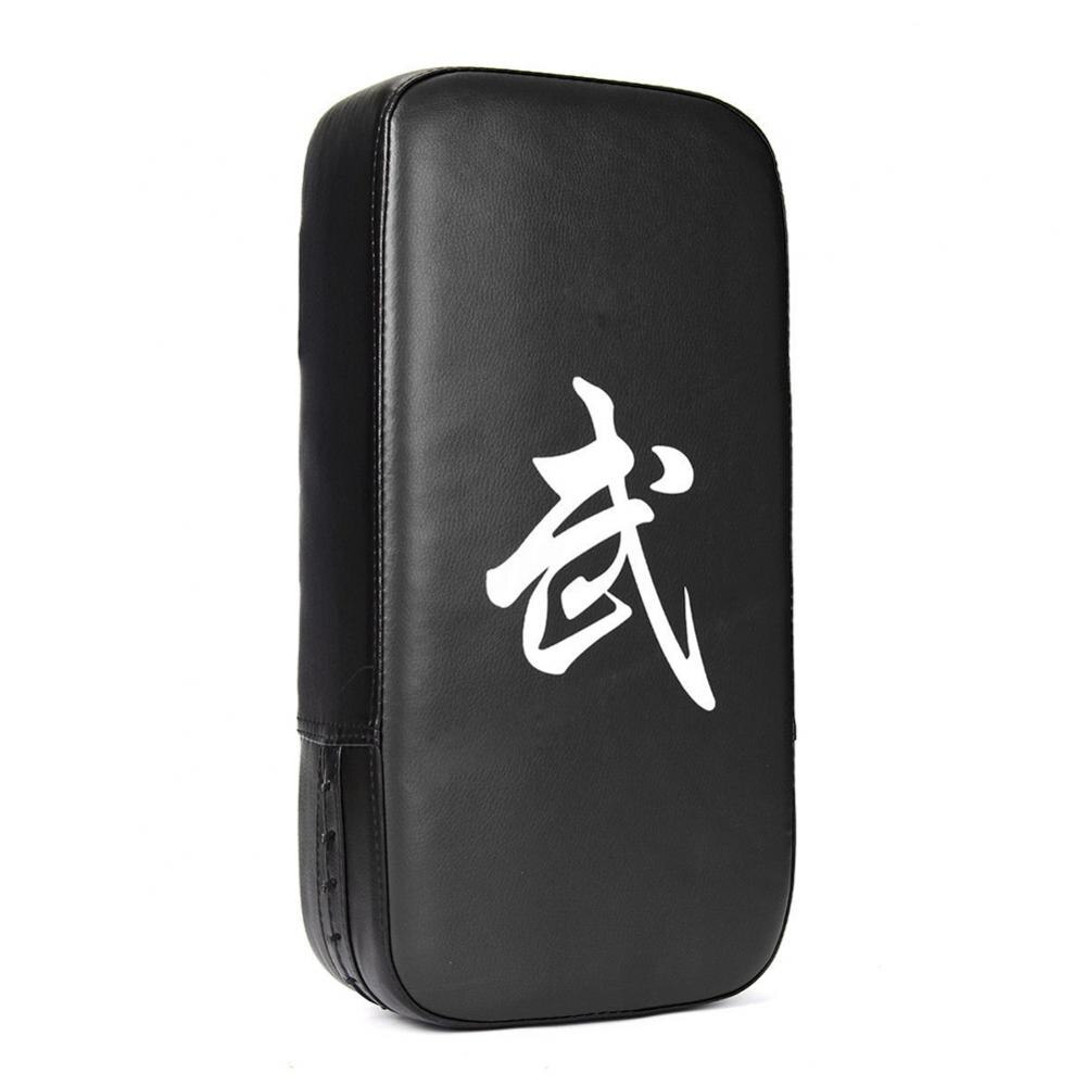 Faux Leather MMA Muay Thai Kick Boxing Training Punch Pad Hand Focus Target: Black