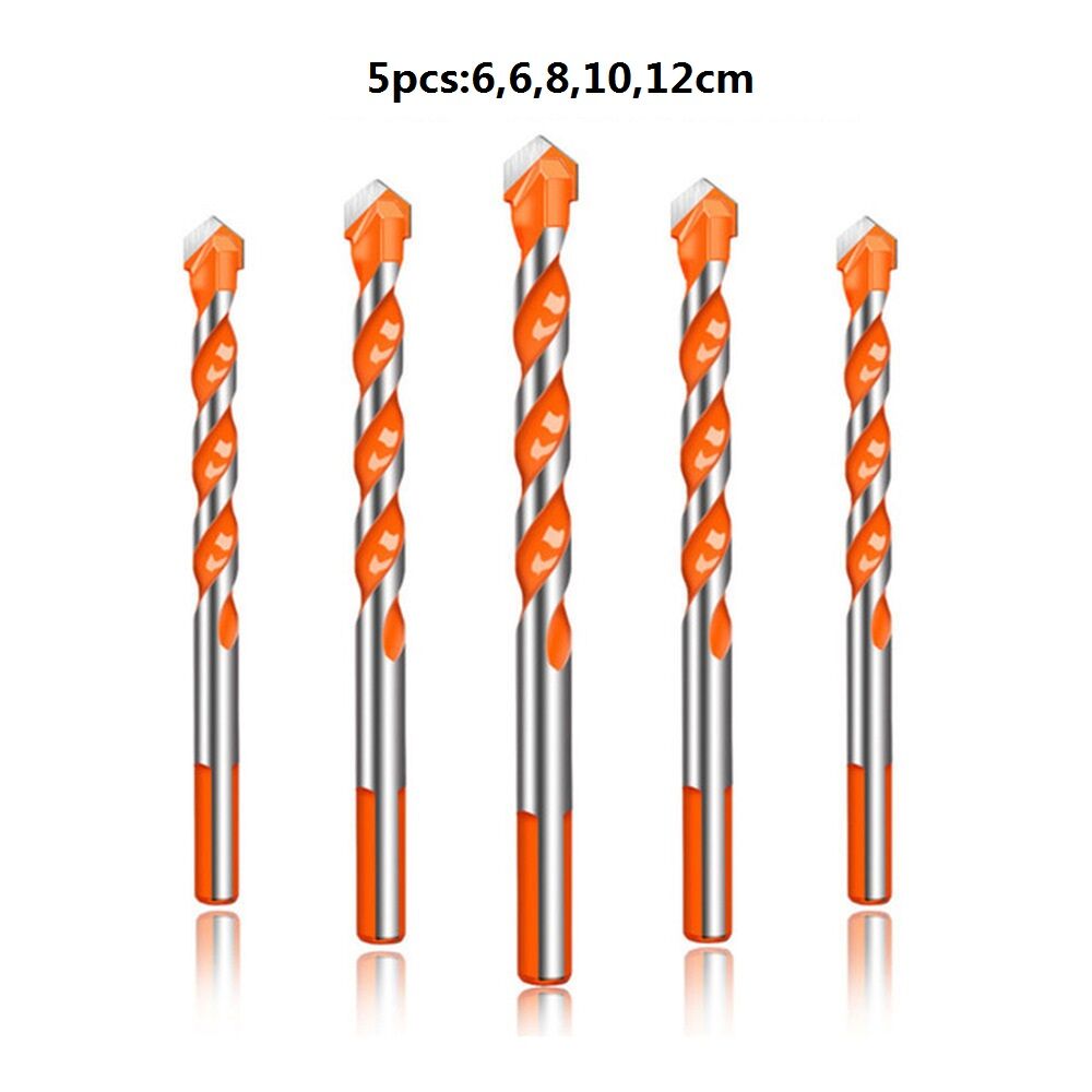 5 Pcs Ultimate Brill Bits Multi-Material Triangle Drill Bit Diamond Set for Tile Concrete Brick Glass Plastic Wood Stone: 5Pcs