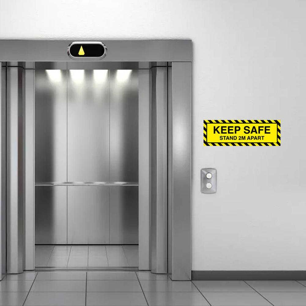 Holder afstand dørklistermærke hold sikker stå 2m fra hinanden selvklæbende pvc-klistermærke til elevator kontor offentligt område