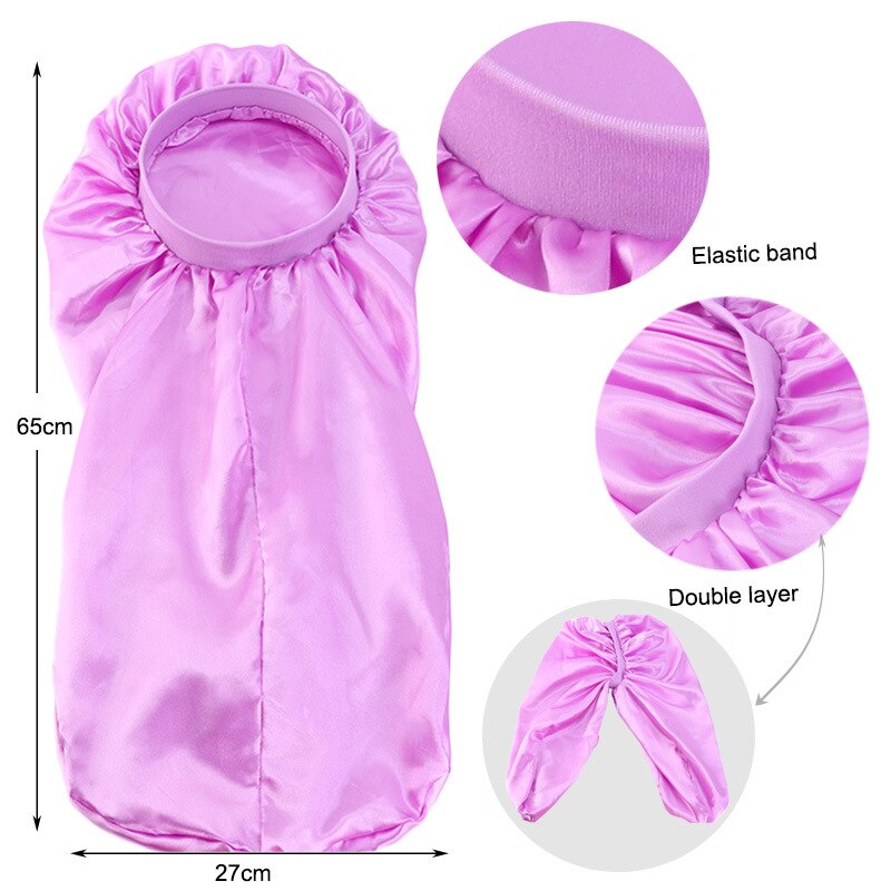 Gorro de satén de doble capa Extra grande, gorro cilíndrico largo para dormir de noche, cubierta para cabeza, turbante, complemento de cabeza para musulmanes africanos