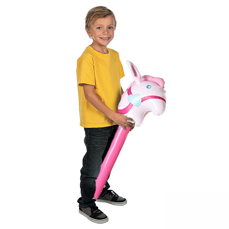 Martillo inflable, cabeza de caballo, palo largo, palo de cabeza de caballo, juguete de conducción para niños, palo de gas