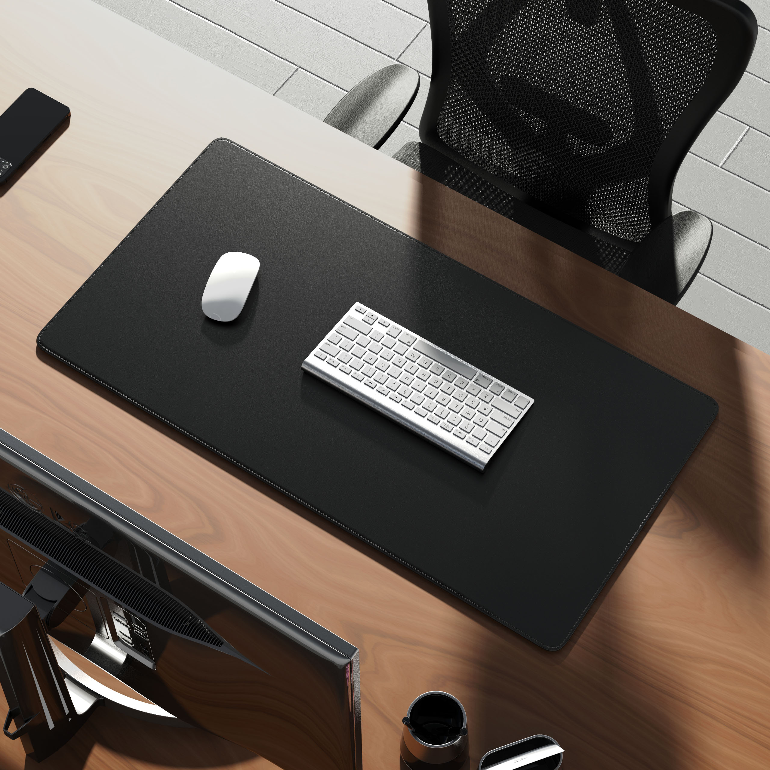 Dual-Sided Mouse Pad, Natural Cork & PU Leather Large Desk Pad for Office and Home Work, Desk Protector Non-Slip, Waterproof