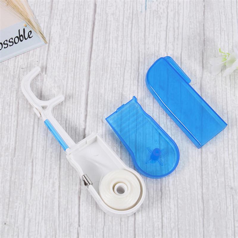 Dental Floss Holder Dental Flosser Built-In Spool Flat Wire Dental Floss Replacement Rack With 30 Meters Dental Floss