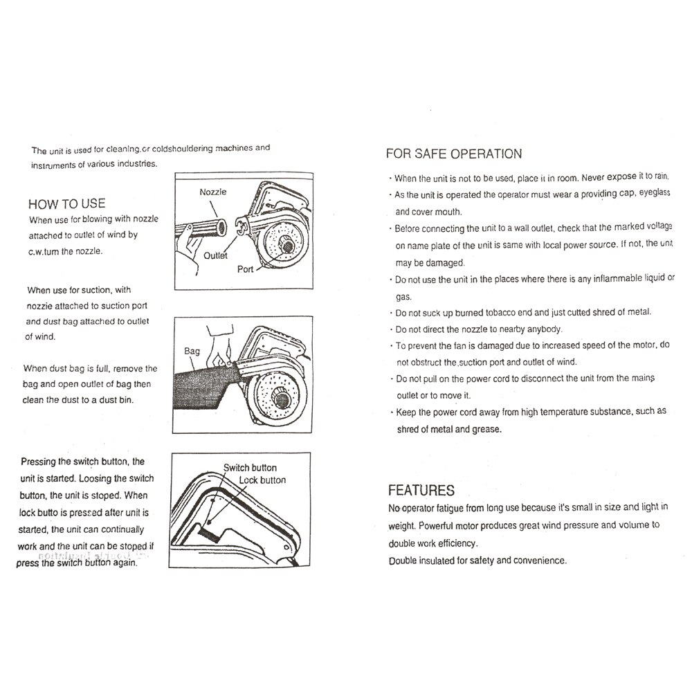 EU Plug 750W High Power Electric Air Blower Garden Leaf Blower Computer Keyboard Dust Remover Multi-function Fan Vacuum Cleaner
